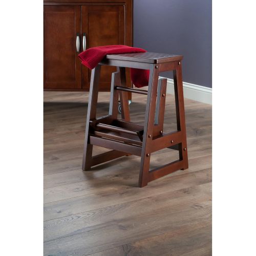  [아마존베스트]Winsome Wood 94022 94022-WW Stool, Antique Walnut