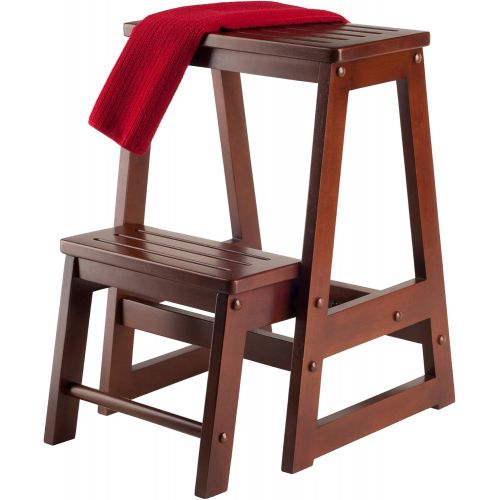  [아마존베스트]Winsome Wood 94022 94022-WW Stool, Antique Walnut