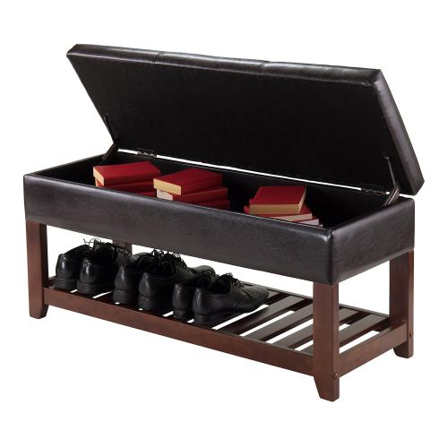  Winsome 94143 Monza Bench with Storage Chest Brown