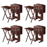 Winsome Wood Winsome Oversize Snack Table Set, Walnut (Pack of 4)