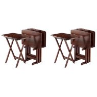 Winsome Wood Winsome Oversize Snack Table Set, Walnut (Pack of 2)