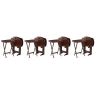 Winsome Wood 94577 Lucca 5 Piece Set TV Tables with Handle, 22.83 W x 25.79 H x 15.67 D, Brown (4 Sets)