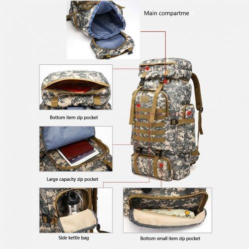 [아마존베스트]WintMing 70L Large Camping Hiking Backpack Tactical Military Molle Rucksack for Trekking Traveling Oxford Waterproof Mountaineering Pack Large Daypack for Men