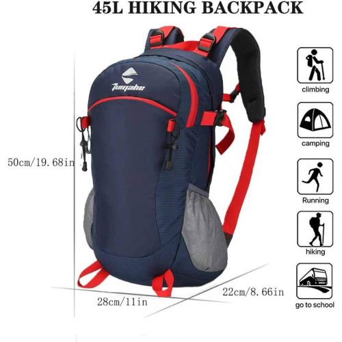  WintMing 45L Hiking Backpack Outdoor Travel Daypack Waterproof Backpacking Backpack for Camping Traveling Climbing Cycling (Navy): Sports & Outdoors