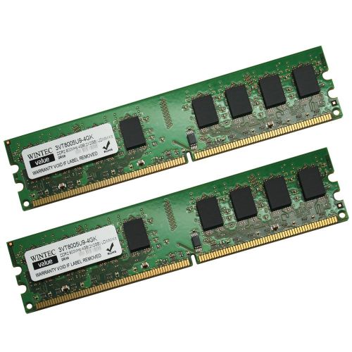  Wintec Value MHz 4GB(2x2GB) UDIMM Kit 2Rx8 4 Dual Channel Kit DDR2 800 (PC2 6400) 240-Pin SDRAM 3VT8005U9-4GK