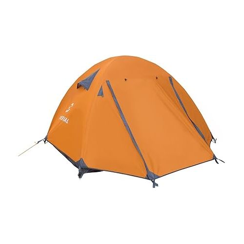  Winterial Three Person Tent - Lightweight 3 Season Tent with Rainfly, 3 Person Tent 4.4lbs, Stakes, Poles and Guylines Included, Camping, 3 man Hiking and Backpacking Tent, Orange