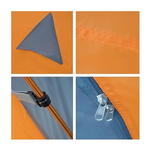  Winterial Three Person Tent - Lightweight 3 Season Tent with Rainfly, 3 Person Tent 4.4lbs, Stakes, Poles and Guylines Included, Camping, 3 Man Hiking and Backpacking Tent, Orange