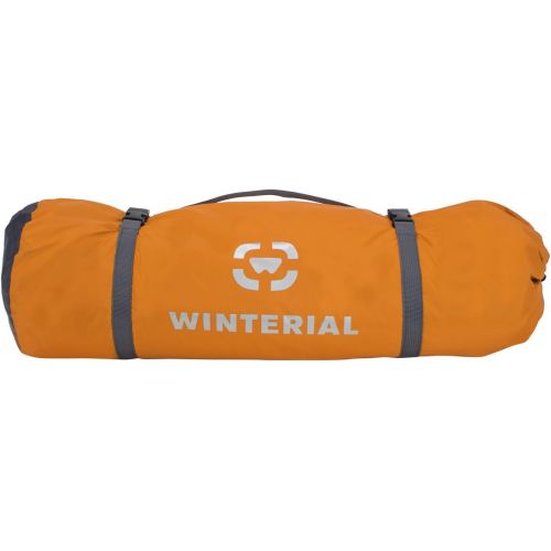  Winterial Three Person Tent - Lightweight 3 Season Tent with Rainfly, 4.4lbs, Stakes, Poles and Guylines Included, Camping, Hiking and Backpacking Tent, Orange