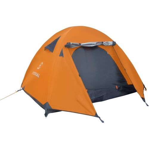  Winterial Three Person Tent - Lightweight 3 Season Tent with Rainfly, 4.4lbs, Stakes, Poles and Guylines Included, Camping, Hiking and Backpacking Tent, Orange