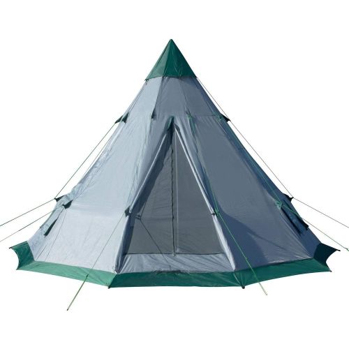  Winterial 6-7 Person Teepee Tent - 12x12 Family 4 Season Camping Yurt Tent, Windows, Mesh Vents, 15lbs, Includes Stakes, Poles, Guylines, Rain-Cap, Stabilizer and Large Travel Bag