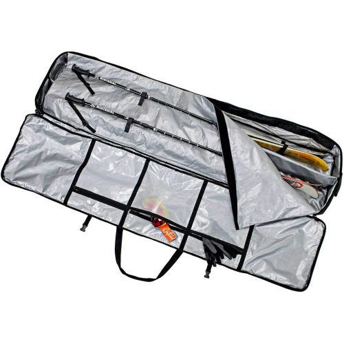  [아마존베스트]Winterial Rolling Double Ski Bag Travel Bag with 5 Storage Compartments and Reinforced Double Padding Perfect for Road Trips and Air Travel/Fits 2 Sets of Skis