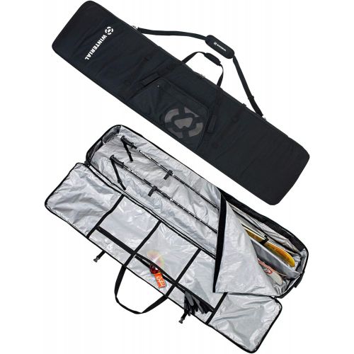  [아마존베스트]Winterial Rolling Double Ski Bag Travel Bag with 5 Storage Compartments and Reinforced Double Padding Perfect for Road Trips and Air Travel/Fits 2 Sets of Skis