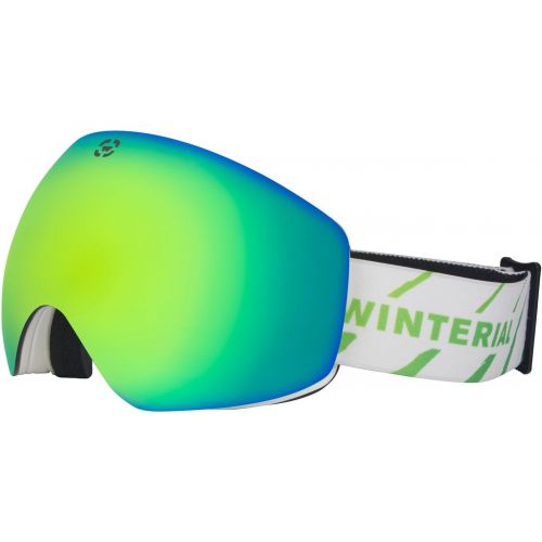  Winterial Magnetic Ski and Snowboard Goggles, Includes Interchangeable Lens and Case, One Size Fits All, White and Green