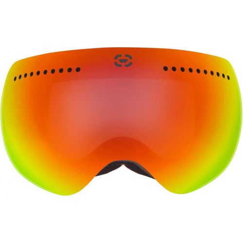  Winterial Magnetic Ski and Snowboard Goggles, Includes 2 Interchangeable Lens and Case, One Size Fits All, Orange