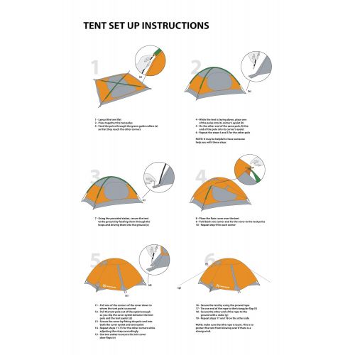  Winterial 2 Person Tent, Easy Setup Lightweight Camping and Backpacking 3 Season Tent, Compact