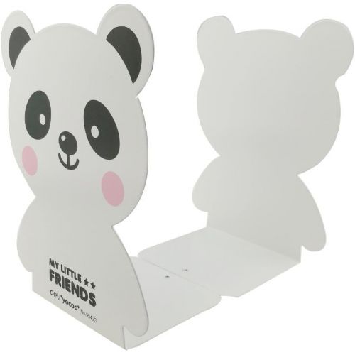  [아마존베스트]Winterworm Cartoon Cute Lovely Panda Bear Pattern Nonskid Heavy Metal Office Desk Bookends for Kids Children (White)