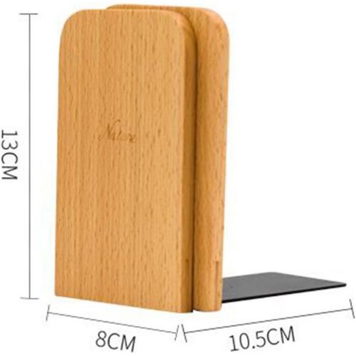  [아마존베스트]Winterworm Simple Wood Japanese Style Nature Beech Wood Book Stand Bookends Book Ends Shelf Shelves Holder Log Color (Square)