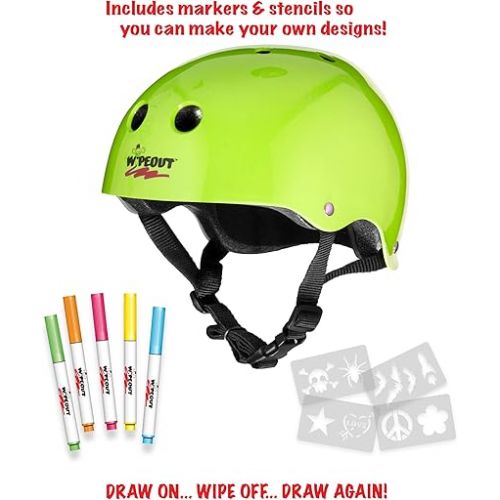  Wipeout Dry Erase Kids Helmet for Bike, Skate, and Scooter