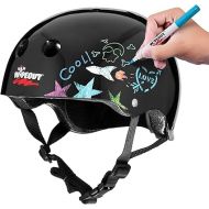 Wipeout Dry Erase Kids Helmet for Bike, Skate, and Scooter, Black, Ages 8+