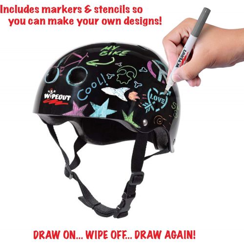  Wipeout Dry Erase Kids Helmet for Bike, Skate, and Scooter