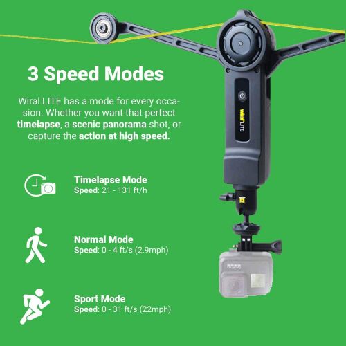  Wiral LITE Cable Cam with Remote for Action Cameras, Smartphones, 360 Camera or DSLR Mirrorless Cameras up to 3.3LBs - Film Moving Shots Even Where Drones Cant Go