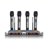 BOLY Professional UHF Wireless Microphone 4 Channels Karaoke System Cordless Mic Mike Transmitter For handheld microphone