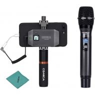 Comica COMICA CVM-WS50H Multi-Channels Smartphone Wireless Microphone with Hand-held Transmitter 6 Channels LCD Screen 60m Working Distance for iPhone Samsung with Andoer Cleaning Cloth