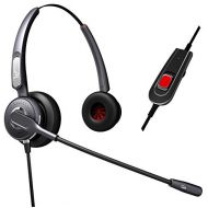 WirelessFinest Dual Ear Premium Quality Call Center Headset Headphones+Adjustable Volume + Mute Control for Polycom Soundpoint IP,Nortel Network Northern Telecom Meridian PBx Norstar NEC Mitel