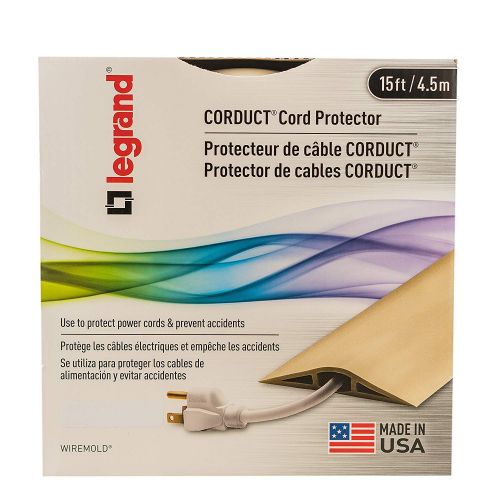  Legrand - Wiremold CDI-5 Corduct Overfloor Cord Protector- Rubber Duct Floor Cord Cover, Ivory, 5 Feet (60 Inches)