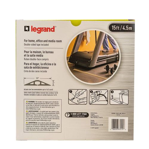  Legrand - Wiremold CDI-5 Corduct Overfloor Cord Protector- Rubber Duct Floor Cord Cover, Ivory, 5 Feet (60 Inches)