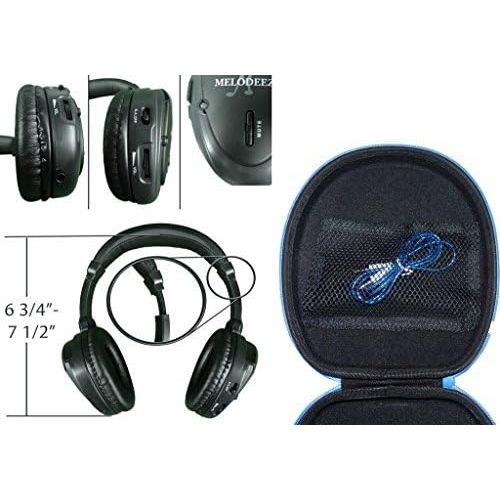  [아마존베스트]Wisconsin Auto Supply Two Wireless 2 Channel Fold Flat Infrared Rear Entertainment System DVD Player IR Headphones for in Car Listening with Case and 3.5mm Auxiliary Cord