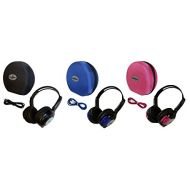 Wisconsin Auto Supply 3 Pack Kid Sized Wireless Infrared Car DVD IR Automotive Colored Adjustable 2 Channel Headphones With Case and 3.5mm Auxiliary Cord. Note: Will Not Work on 2017+ GMs or Pacifica