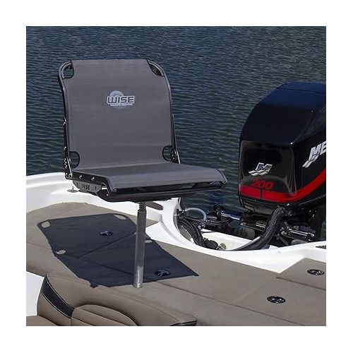  Wise 3374-1800 Aero X Cool-Ride Mid Back Boat Seat, Carbon Grey