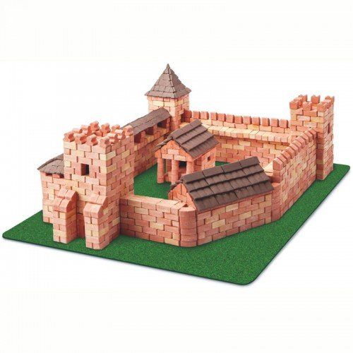  Wise Elk Toy Red Castle Construction Set, Real Plaster Bricks, Gypsum Reusable Building kit, 1800 pcs, Educational Gift
