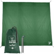 Wise Owl Outfitters Camping Tarp Waterproof - Tent Tarp for Under Tent - Camping Gear Must Haves w/ Easy Set Up Including Tent Stakes and Carry Bag - Large Green