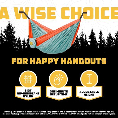  Wise Owl Outfitters Kids Hammock - Small Camping Hammock, Kids Camping Gear w/ Tree Straps and Carabiners for Indoor/Outdoor Use