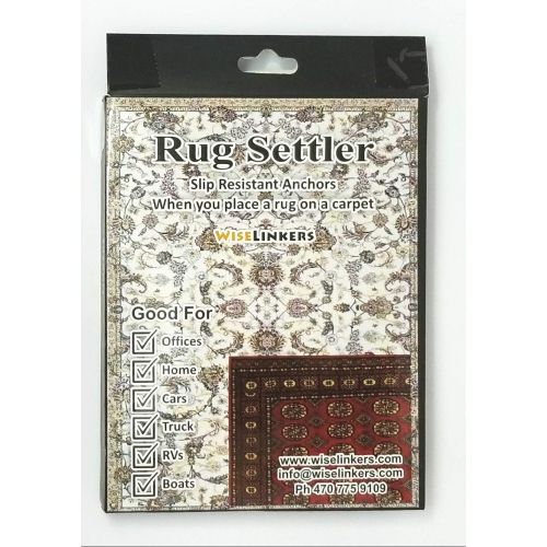  Wise linkers Wise Linkers Rug Settlers Rug Holders Pack of 6 Secure a Rug Over a Rug Anti Slip Pins for mats Runners Plastic Sheets and Throws