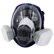 WiseLime Organic Full Face Respirator Mask for Chemicals, Smoke, Paint Spray and Tear Gas, Industrial Grade Quality Gas Mask including 2 Filters (Gas Mask + 1 Pair of #3 Filter Car