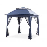 Wisechoise Durable Pop-up Canopy Tent with Netting, Steel Frame and Carrying Bag | Navy Blue, 11L x 11W x 64H