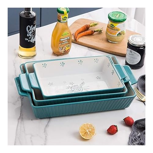  Wisenvoy Baking Dish Casserole Dish Ceramic Casserole Dishes For Oven Lasagna Pan Bakeware Sets Baking Dish Set