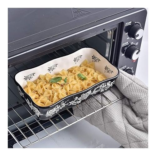  Wisenvoy Baking Dish Casserole Dish Ceramic Lasagna Pan 2-Pcs Bakeware Sets Baking Dishes Baking Set Baking Dish Set