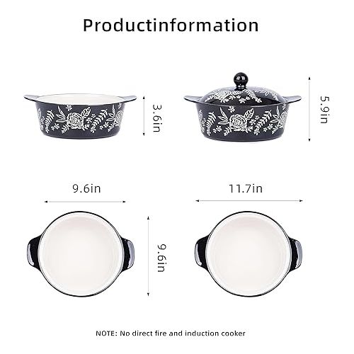  Wisenvoy Casserole Dish With Lid Casserole Dish Casserole Dishes For Oven Baking Dishes For Oven Ceramic Pots Baking Dish