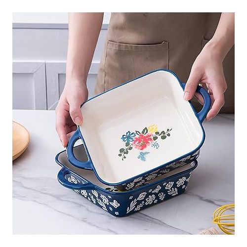  Wisenvoy 8x8 Baking Pan Brownie Pan Casserole Dish Ceramic Baking Dish Casserole Dishes For Oven Square Baking Pan