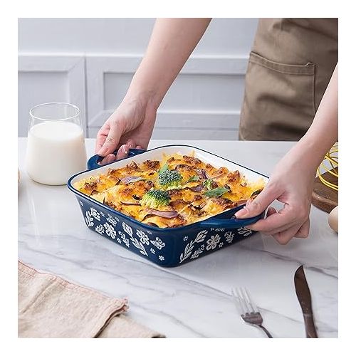  Wisenvoy 8x8 Baking Pan Brownie Pan Casserole Dish Ceramic Baking Dish Casserole Dishes For Oven Square Baking Pan