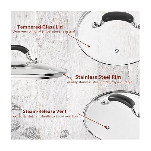  8 Inch Tempered Glass Lid Compatible with 8