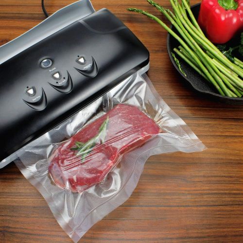  WISH Vacuum Sealer Bags Rolls Compatible with FoodSaver 4-Pack 11 Inch x 25 Feet Vacuum Seal Rolls Fit Inside Machine Embossed BPA-Free for Sous Vide or Food Storage (Total 100 Fee