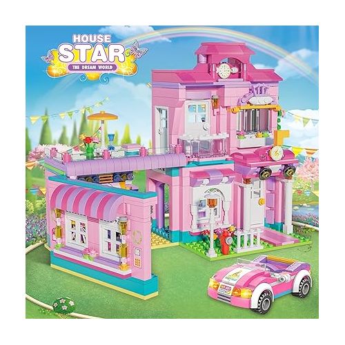  WishaLife Friends Star House Toy Building Blocks Set for Girls Age 6-12, Creative Birthday Christmas Toys Gift for Kids 6+ Year Old (789 Pieces)