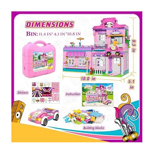  WishaLife Friends Star House Toy Building Blocks Set for Girls Age 6-12, Creative Birthday Christmas Toys Gift for Kids 6+ Year Old (789 Pieces)