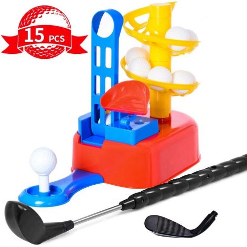  [아마존베스트]WishaLife Golf Toys Set, Kids Outdoor Toys, Kids Golf Clubs, Golf Ball Game, Early Educational, Outdoor Outside Exercise Toys for 3, 4, 5, 6, 7 Year Olds Kids, Toddlers, Boys, Girl