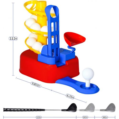  [아마존베스트]WishaLife Golf Toys Set, Kids Outdoor Toys, Kids Golf Clubs, Golf Ball Game, Early Educational, Outdoor Outside Exercise Toys for 3, 4, 5, 6, 7 Year Olds Kids, Toddlers, Boys, Girl